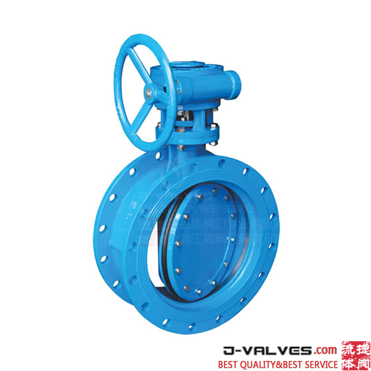 EPDM Rubber Lined Seal Double Flanged Connection Butterfly Valve