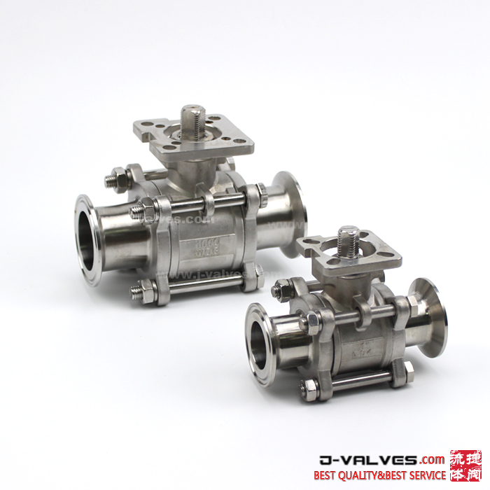 Stainless Steel 3PC Clamp Ball Valve with ISO5211 Mounting Pad