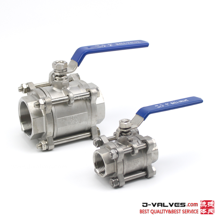 Ss304/Ss316 Stainless Steel NPT BSPT BSP Ends Floating 3PC Ball Valve