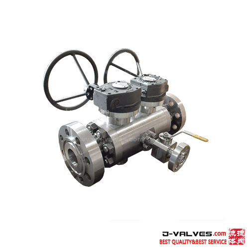 DBB Double Block Double Discharge Stainless Steel RTJ Flange Ends Trunnion Ball Valve with Gear
