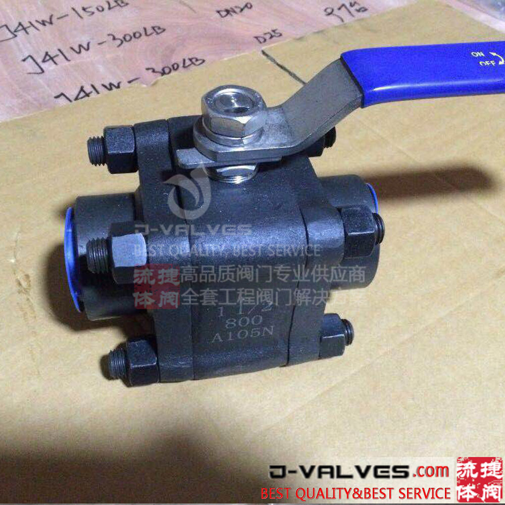 Forged Steel A105 3PC Threaded Ball Valve Class800