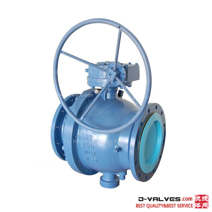 API6D 2PC Cast Steel Full Bore Trunnion Mounted Ball Valves with Gear